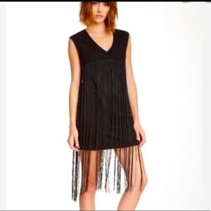 Fringe black dress